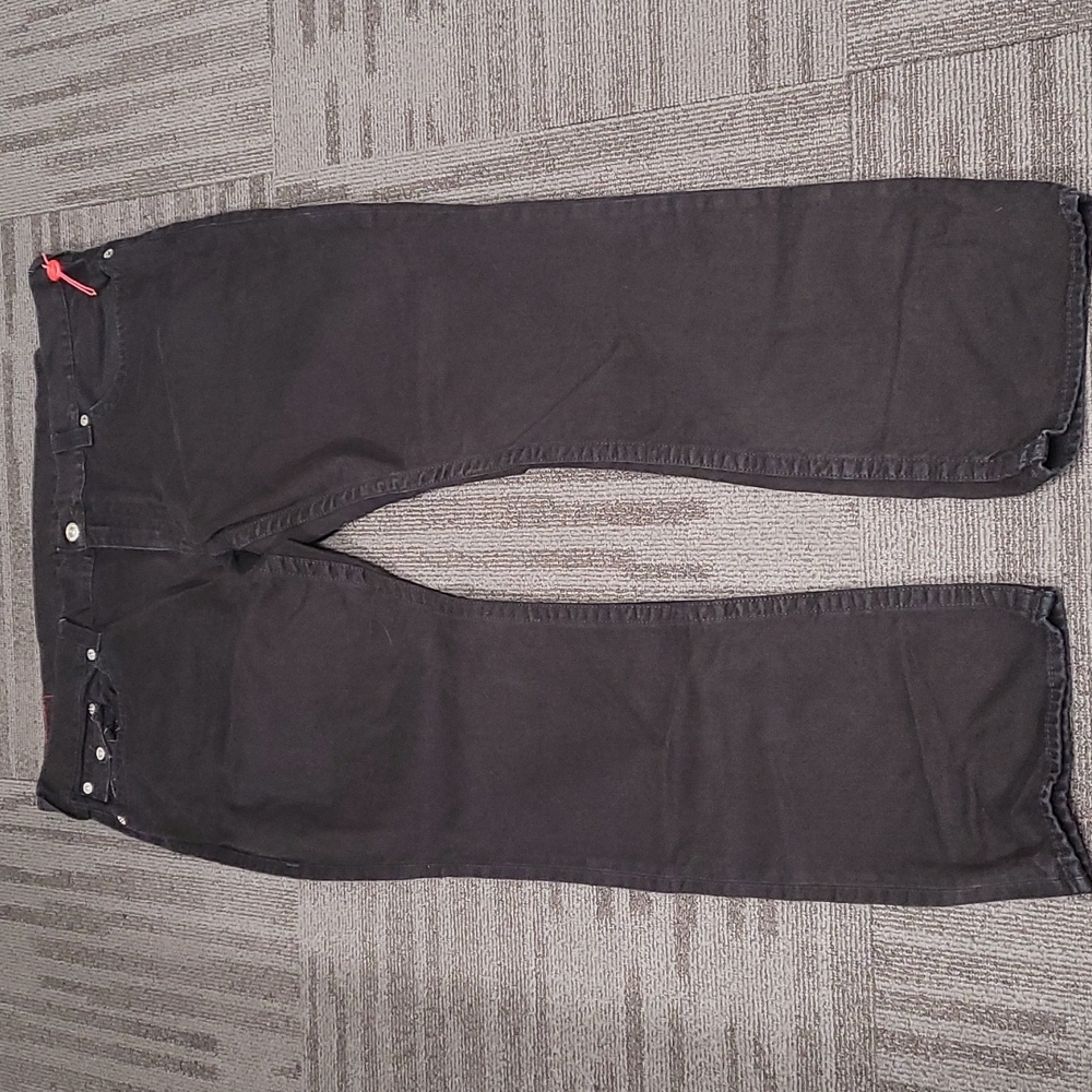 True Religion Mens Jean NEW! Size 44 Black Jean Straight Flap
